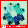 Made in china new products blue big bow moccasins soft flat cow leather 20 hot sale casual girls baby shoes